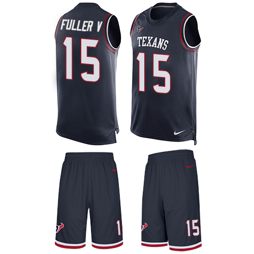 Men's Limited Will Fuller V Nike Jersey Navy Blue - #15 Tank Top Suit NFL Houston Texans